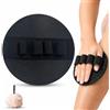 Gienslru Guanto esfoliante delicato per il bagno, spazzola in gomma morbida per doccia, spazzola in silicone con fascia per dita (ideale per la schiena) adatta a tutti i tipi di pelle (Black)