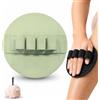 Gienslru Guanto esfoliante delicato per il bagno, spazzola in gomma morbida per doccia, spazzola in silicone con fascia per dita (ideale per la schiena) adatta a tutti i tipi di pelle (Green)