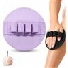 Gienslru Guanto esfoliante delicato per il bagno, spazzola in gomma morbida per doccia, spazzola in silicone con fascia per dita (ideale per la schiena) adatta a tutti i tipi di pelle (Purple)