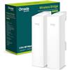 TP-Link KIT EAP211-Bridge, Ponte Wireless Point to Point Omada 3 Porte Gigabit, Outdoor & Indoor, 1KM Long Range, PtP & PtMP, 1KM Long Range, PoE o DC Powered, gestione centralizzata, Preconfigurato