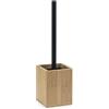 GEDY | Scopino WC Bonnie, Scopettino Bagno in Bambù con Ciuffo in Setole, Colore Naturale e Nero, 10x10x36,5cm