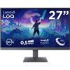 Lenovo Monitor Wled 27'' Lenovo Loq 27-10 Full HD 1920x1080 0.5ms classe E Grigio lunare [68F2GACBEU]