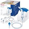 Beurer IH 26 Aerosol ad Aria Compressa Con Doccia Nasale E Accessori Completi Inclusi, Bianco/Blu, ‎16.6 x 14.8 x 14.1 cm, Tempo di inalazione breve e pressione di esercizio di 0.8 - 1.45 bar