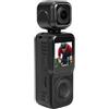 Fabater Action Camera, Fotocamera Portatile Tascabile Wi-Fi 4K, Fotocamere Sportive con Obiettivo Ruotabile a 180°, Schermo da 1,5 Pollici, Anteprima in Tempo Reale, Anti-vibrazione