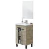 ARKITMOBEL Habitdesign Mobile da bagno con 2 ante e specchio, modulo lavabo, modello PM, finitura in rovere alaska, dimensioni: 50 cm (larghezza) x 80 cm (altezza) x 40 cm (profondità)