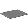 Ideal Standard - Ultra Flat S i.life, Piatto doccia rettangolare 120x100 in resina, Piletta di scarico lato corto, Finitura opaca effetto pietra, Grigio cemento