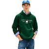 Tommy Hilfiger Uomo Felpa con Cappuccio Brand Love con Tasca a Marsupio, Verde (Nocturnal Green), L