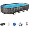 Bestway Piscina Fuoriterra Ovale Bestway 5611T 732x366x122 cm Legno Scuro
