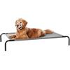 Amazon Basics Cane Lettino rialzato rinfrescante per Animali Domestici, Stoffa, Misura L, Grigio, L 130 x P 80 x H 19 cm