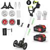 Thalyrnn Tagliaerba a batteria da 850 W, tagliaerba elettrico 5 in 1 con display LCD e ruote, set di tagliaerba telescopico con 2 batterie da 4,0 Ah e 5 lame per prato, erbacce e bordi