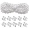 Molijysp 6 Metri Catena Tenda a Rullo, Connettori Catena da 10 Pezzi, Catena di Perle Bianche in Plastica, Catena Palline per Tenda, Verticali, Veneziane