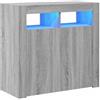 vidaXL Credenza con Luci LED Grigio Sonoma 80x35x75 cm