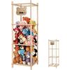 CAAGGMM Contenitore per peluche in legno, 136 x 40 x 40 cm, con cordino elastico, per soggiorno, sala giochi e camera da letto, colore legno