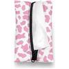 ZDCUSTOM Porta fazzoletti rosa a forma di mucca per borsa, morbido porta fazzoletti da viaggio, riutilizzabile, porta asciugamani di carta per auto, casa, ufficio, scrivania