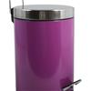 MSV - Cestino per cosmetici da bagno - Acciaio inossidabile con secchio interno rimovibile - Elegante cestino a pedale - Compatto e pratico - Viola - 3L