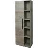 Dmora - Mobile Colonna LosAngeles, Mobile per Bagno a 1 Anta, Armadio pensile sospeso con 5 Ripiani, 51x25h135 cm, Rovere