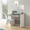 Dmora Scrivania Clematide 40x80x79h cm Grigio Cemento un Cassetto Supporto pc, Materiale Piano in Legno Nobilitato Made in Italy