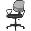 Dmora - Sedia da Ufficio Geraldton, Poltrona operativa a Rete con braccioli, Seduta ergonomica da Ufficio, Cm 56x57h88/100, Nero e Grigio