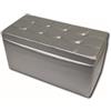 Dmora Pouf Contenitore Abino 45x90x45h cm Argento Forma Rettangolare Colore Rivestimento Argento, Imbottitura Poliuretano Espanso Made in Italy