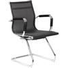 Dmora - Sedia da Ufficio Maitland, Seduta Sala da Attesa per Ufficio con braccioli, Seduta ergonomica da Attesa, Cm 62x54h89, Nero