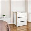 Dmora - Cassettiera Valentine, Settimino multiuso, Comò camera da letto, Mobile con cassetti, 57x55 h70 cm, Bianco