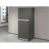 Dmora Dispensa da Cucina Plinio 60x60x165h cm Nero Antracite 2 Ripiani Apertura Battente, 2 Ante Made in Italy