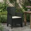 Dmora - Sedia da esterno Como, Seduta da giardino, Poltrona outdoor effetto rattan, 100% Made in Italy, 59x57h85 cm, Antracite