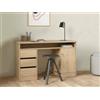 Dmora - Scrivania Carine, Scrittoio Multiuso, Tavolo per Ufficio Porta PC, Piano di Lavoro, 126x55 h76 cm, Rovere