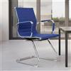 Dmora - Sedia da Ufficio Kurow, Sedute Sala da Attesa con braccioli per Ufficio, Seduta ergonomica da Attesa, Cm 62x54h89, Blu