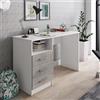 Dmora - Scrivania Egeo, Scrittoio multiuso, Tavolo per ufficio porta PC, Piano di lavoro, 120x48h75 cm, Bianco e Cemento