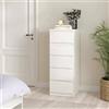 Dmora - Cassettiera Joelle, Settimino multiuso, Comò camera da letto, Mobile con cassetti, 50x40 h111 cm, Bianco lucido