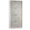 Dmora Scarpiera Rosa 28x67x147h cm Bianco 24 Paia 4 Ante, Mobile Portascarpe 8 Vani Made in Italy