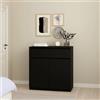 Dmora - Credenza Julienne, Buffet da soggiorno, Madia da salotto, Dispensa da cucina, 80x40 h100 cm, Nero