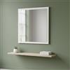 Dmora - Specchio Rino, Specchio da bagno, 100% Made in Italy, cm 60x2h60, Bianco lucido