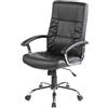 Dmora - Sedia da ufficio Melton, Poltrona direzionale con braccioli, Sedia ergonomica da ufficio, Cm 69x64h106/116, Nero