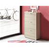 Dmora - Scarpiera Peonia, Mobile multiuso da ingresso con 3 ante a ribalta, Armadietto portascarpe a doppia profondità, 100% Made in Italy, 67x28h112 cm, Olmo