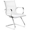 Dmora - Sedia da Ufficio Maitland, Seduta Sala da Attesa per Ufficio con braccioli, Seduta ergonomica da Attesa, Cm 62x54h89, Bianco
