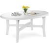 Dmora - Tavolo da Esterno Piacenza, Tavolo Ovale da Pranzo, Tavolo Fisso da Giardino Multiuso, 100% Made in Italy, Cm 165x110h72, Bianco