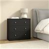 Dmora - Cassettiera Vivienne, Settimino multiuso, Comò camera da letto, Mobile con cassetti, 72x30 h68 cm, Nero