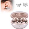 Annadue Cuffiette Bluetooth a Clip, Eleganti Auricolari Open Ear per Corsa Viaggio ABS Orecchini 2 Pezzi