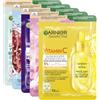 Garnier SkinActive - Set di 5 maschere in tessuto per il viso, idratanti, rinfrescanti, rivitalizzanti, liscianti, delicatamente radianti, stimolanti