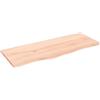 Qnhdfrt Ripiano in Legno Massello di Rovere Grezzo 100x40x2 cm | Tavola rustica con bordi vivi per fai da te, ideale come piano lavabo in bagno o scrivania nello studio.