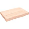 Qnhdfrt Ripiano in Massello di Rovere 60x40 cm Piano Tavolo e Bagno | Pannello rustico in legno naturale per bagno e soggiorno. Ideale come piano lavabo o scrivania fai da te.