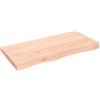 Qnhdfrt Ripiano Rovere Massello Non Trattato 100x50 cm Bordi Rustici | Ideale come top per lavabo in bagno, piano per scrivania in ufficio o mensola rustica in soggiorno.