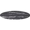 Qnhdfrt Piano Tavolo Rotondo Vetro Temperato Effetto Marmo Nero Ø70x0,8 cm