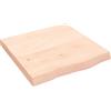 Qnhdfrt Ripiano in Rovere Massello 60x60 cm, Mensola da Muro Non Trattata | Tavola rustica con bordi vivi per soggiorno e bagno, ideale come piano lavabo o asse decorativa fai da te.