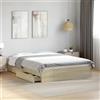 CIOURSTO Struttura Letto, Materiale in Legno Composito, Letto Contenitore in Legno con 4 Cassetti e Robuste Doghe in Compensato, Facile Montaggio (120 x 190 centimetri)