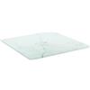 Qnhdfrt Piano Tavolo 30x30 cm in Vetro Temperato Effetto Marmo Bianco