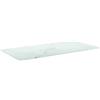 Qnhdfrt Piano Tavolo Vetro Temperato 100x50 cm Effetto Marmo Bianco | Lastra di ricambio per tavolini da salotto e scrivanie da ufficio, resistente e facile da igienizzare.