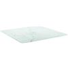 Qnhdfrt Piano Tavolo Quadrato in Vetro Temperato Marmo Bianco 60x60cm